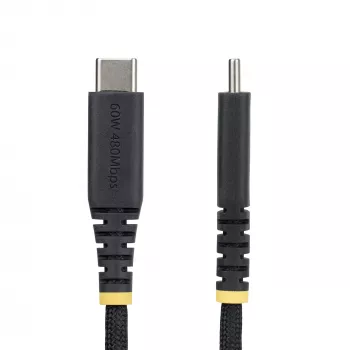 StarTech.com 1m (3ft) USB-C nabíjací kábel, 60W (3A) PD, dvojvrstvový pletený nylon/TPE plášť, odolný USB-C nabíjací kábel, USB 2.0 kábel na nabíjanie notebooku