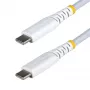 StarTech.com 1m (3ft) biely USB-C nabíjací kábel, 60W (3A) PD, dvojvrstvový pletený nylon/TPE plášť, odolný USB-C nabíjací kábel, USB 2.0 kábel na nabíjanie notebooku