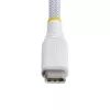 StarTech.com 30 cm (1 ft) biely USB-C nabíjací kábel, 60W (3A) PD, dvojvrstvový opletený nylon/TPE plášť, odolný USB-C nabíjací kábel, USB 2.0 kábel na nabíjanie notebooku
