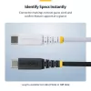 StarTech.com 30 cm (1 ft) biely USB-C nabíjací kábel, 60W (3A) PD, dvojvrstvový opletený nylon/TPE plášť, odolný USB-C nabíjací kábel, USB 2.0 kábel na nabíjanie notebooku
