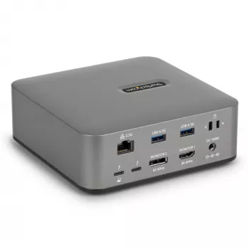 StarTech.com Thunderbolt 5 dokovacia stanica, DP/HDMI, trojmonitorový dock do 4K 144 Hz alebo dvojitý 8K 60 Hz, 5x USB porty, 140 W nabíjanie notebooku