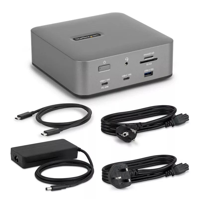 StarTech.com Thunderbolt 5 dokovacia stanica, DP/HDMI, trojmonitorový dock do 4K 144 Hz alebo dvojitý 8K 60 Hz, 5x USB porty, 140 W nabíjanie notebooku