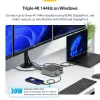 StarTech.com Thunderbolt 5 dokovacia stanica, DP/HDMI, trojmonitorový dock do 4K 144 Hz alebo dvojitý 8K 60 Hz, 5x USB porty, 140 W nabíjanie notebooku