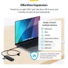 StarTech.com 4-portový USB-C hub, 5 Gbit/s, napájaný zbernicou, USB-C na 4x USB-A mini hub, extra dlhý 61 cm hostiteľský kábel, PCR plast, prenosný stolný/notebookový USB hub