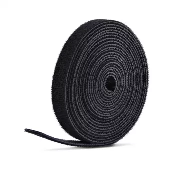 StarTech.com 75 ft (22,8 m) rolka suchého zipsu, 12,7 mm široká, čierna, nastrihateľné opakovane použiteľné viazače káblov, upevňovacia páska, prispôsobiteľné textilné omotávky, veľká rolka