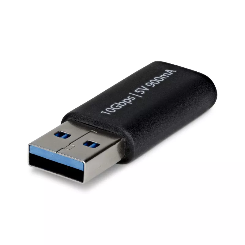 StarTech.com USB-A na USB-C adaptér, USB-A konektor samec na USB-C konektor samica konvertor, USB 10Gbps, 5V 900mA, USB na USB-C adaptér pre USB-A nabíjačky/huby
