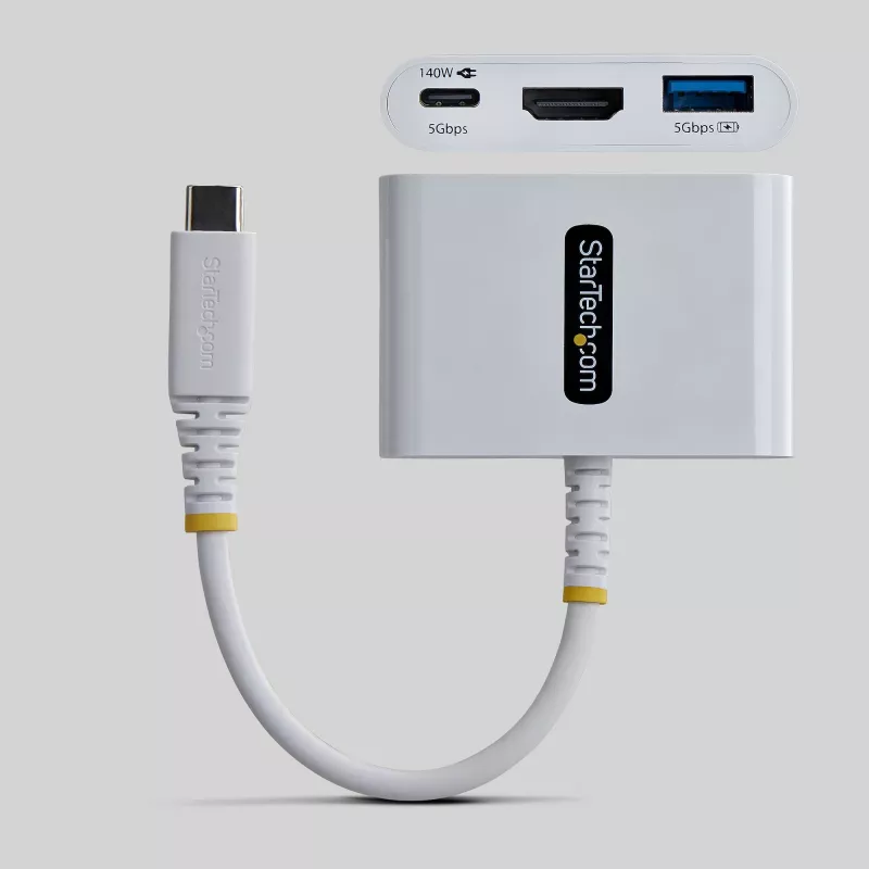 StarTech.com USB-C na HDMI multiport adaptér so 140W PD nabíjaním, 4K 60Hz HDMI, USB 5Gbit/s hub, mini dock pre MacBook / Dell / Thinkpad / HP / iPad / tablety