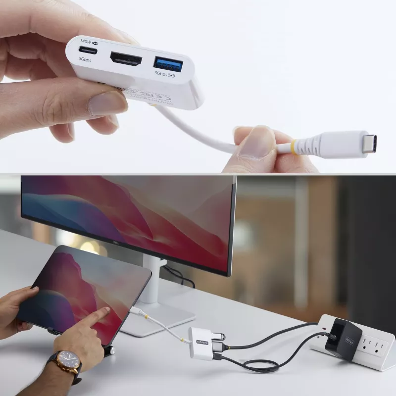 StarTech.com USB-C na HDMI multiport adaptér so 140W PD nabíjaním, 4K 60Hz HDMI, USB 5Gbit/s hub, mini dock pre MacBook / Dell / Thinkpad / HP / iPad / tablety