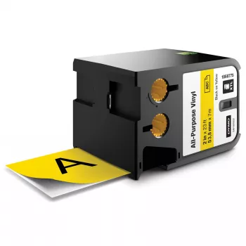 DYMO XTL univerzálne vinylové etikety | 54 mm x 7 m | čierna na žltom