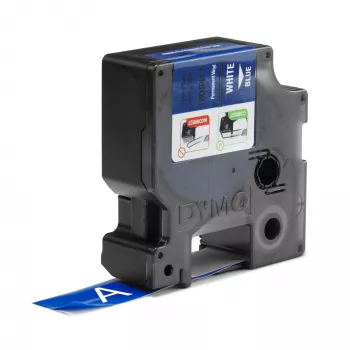 DYMO Rhino priemyselné vinylové etikety | 19 mm x 5,5 m | biela tlač na modrom | samolepiaca | pre LabelManager & Rhino tlačiarne etikiet
