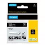 DYMO Rhino priemyselné vinylové etikety | 9 mm x 5,5 m | biela tlač na čiernom | samolepiaca | pre LabelManager & Rhino tlačiarne etikiet