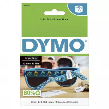 DYMO Autentické LW 2-Up cenové etikety | 10 mm x 19 mm | etikety pre LabelWriter tlačiarne etikiet | 1 rolka s 1500 cenovými samolepkami