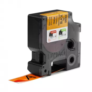 DYMO Rhino priemyselné vinylové etikety | 19 mm x 5,5 m | čierna tlač na oranžovej | samolepiace | pre Rhino & LabelManager tlačiareň etikiet