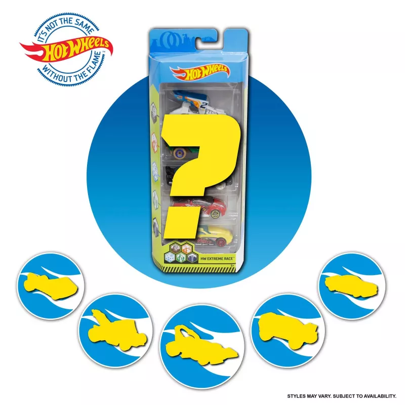 Hot Wheels 5-balíček sortiment, sada vozidiel, 3 roky, rôzne farby