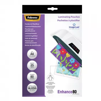Fellowes ImageLast A4 80 mikrónov laminovacie fólie – balenie 25 ks, lesklé, transparentné, A4, 0,08 mm, 210 mm, 1 mm