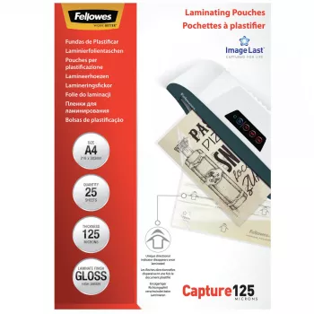 Fellowes ImageLast A4 125 mikrónov laminovacie fólie – 25 ks, lesklé, transparentné, A4, 0,125 mm, 310 mm, 214 mm