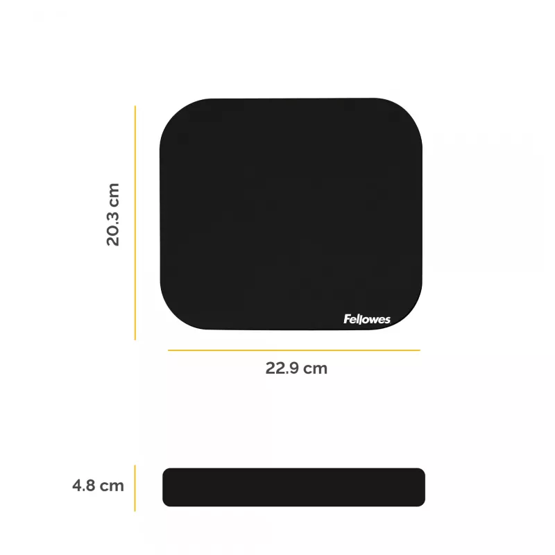 Fellowes prémiová podložka pod myš – čierna, čierna, monochromatická, polyester, guma