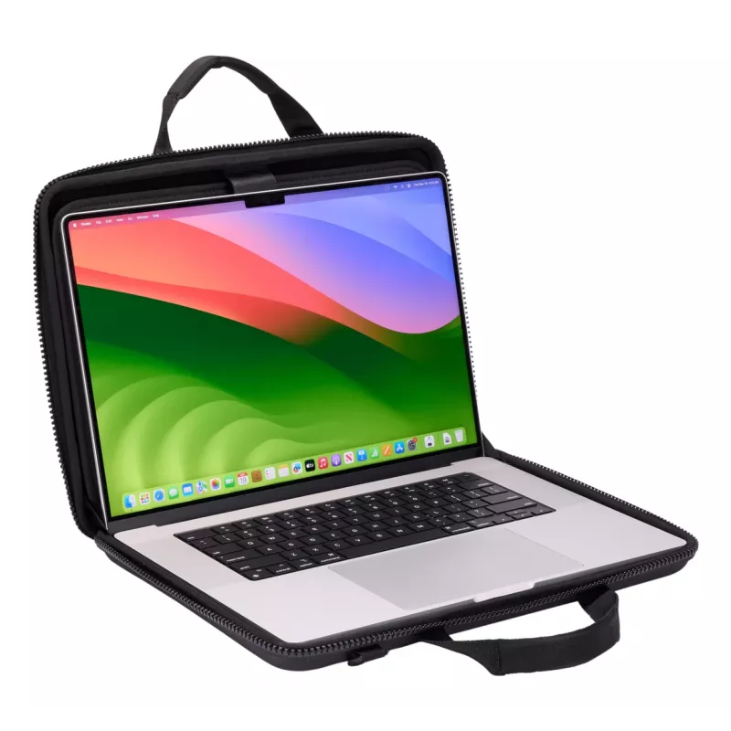 Taška na notebook Thule Gauntlet 16 pre 16-palcový MacBook, čierna, vystužené puzdro a ochranný zips