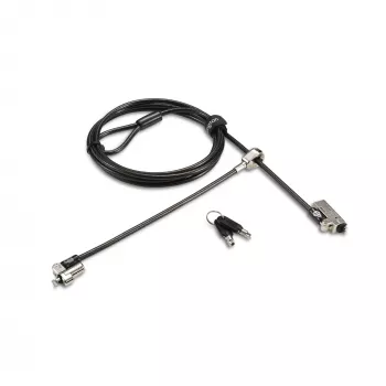 Kensington slim NanoSaver 2.0 Dual Headed Lock, Kensington, kľúč, uhlíková oceľ, strieborná, čierna