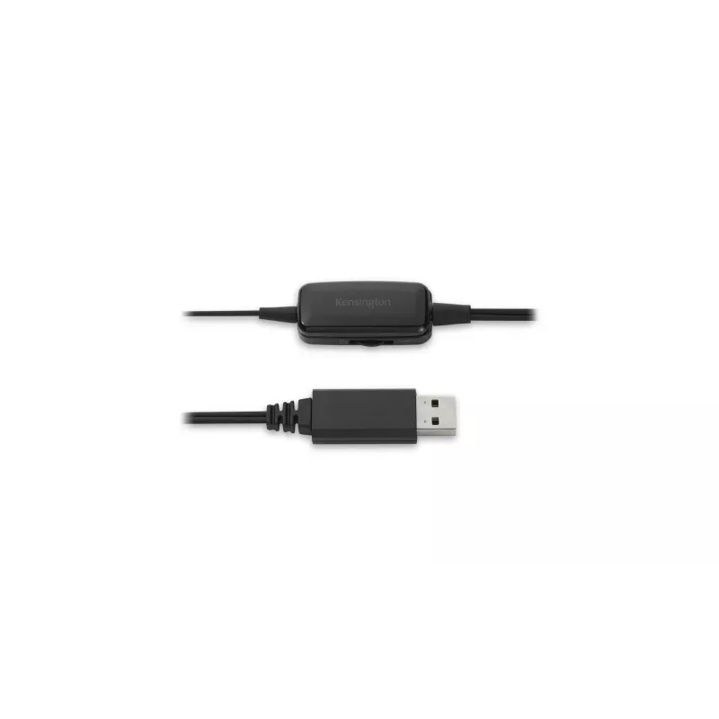 Kensington USB mono headset s inline ovládacími prvkami, káblový, kancelária/call centrum, headset, čierna