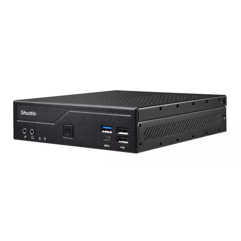 Shuttle tenký PC DH610, S1700, 1x HDMI, 2x DP, 1x 2,5 palca, 2x M.2, 2x LAN (Intel 1G + 2.5G), 2x COM, 24/7 nepretržitá prevádzka, vrátane VESA