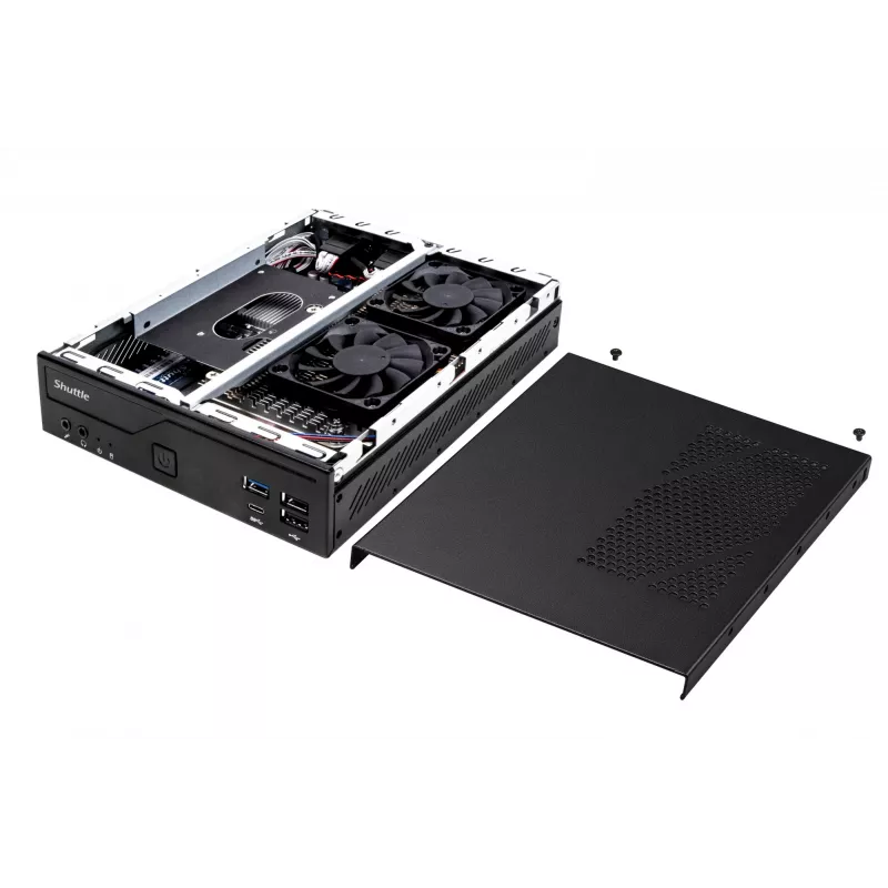 Shuttle tenký PC DH610, S1700, 1x HDMI, 2x DP, 1x 2,5 palca, 2x M.2, 2x LAN (Intel 1G + 2.5G), 2x COM, 24/7 nepretržitá prevádzka, vrátane VESA