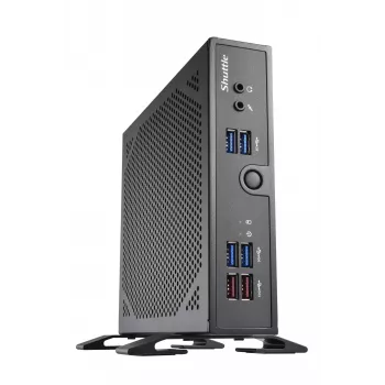 Shuttle XPC tenký barebone DS50U5, i5-1335U, 2x LAN (1x 2,5 Gbit, 1x 1 Gbit), 1x COM, 1x HDMI, 1x DP, 1x VGA, bez ventilátora, 24/7 nepretržitá prevádzka