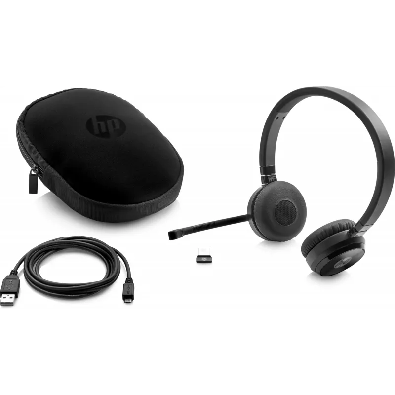 HP UC Wireless Duo headset, bezdrôtový, kancelária/call centrum, 310 g, headset, čierny