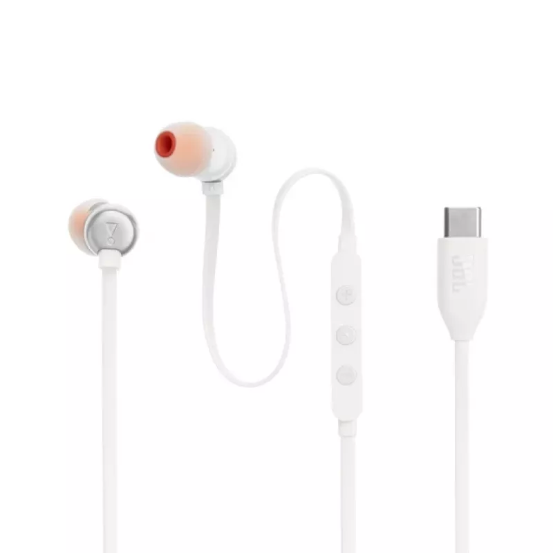 JBL Tune 310C headset káblový in-ear hovory/hudba USB Type-C biely