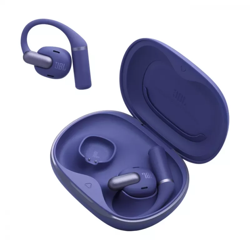 JBL Sense Pro TWS slúchadlá s ušným háčikom, Bluetooth, USB-C nabíjacia stanica, 20–40000 Hz, modrý, 95,2 g