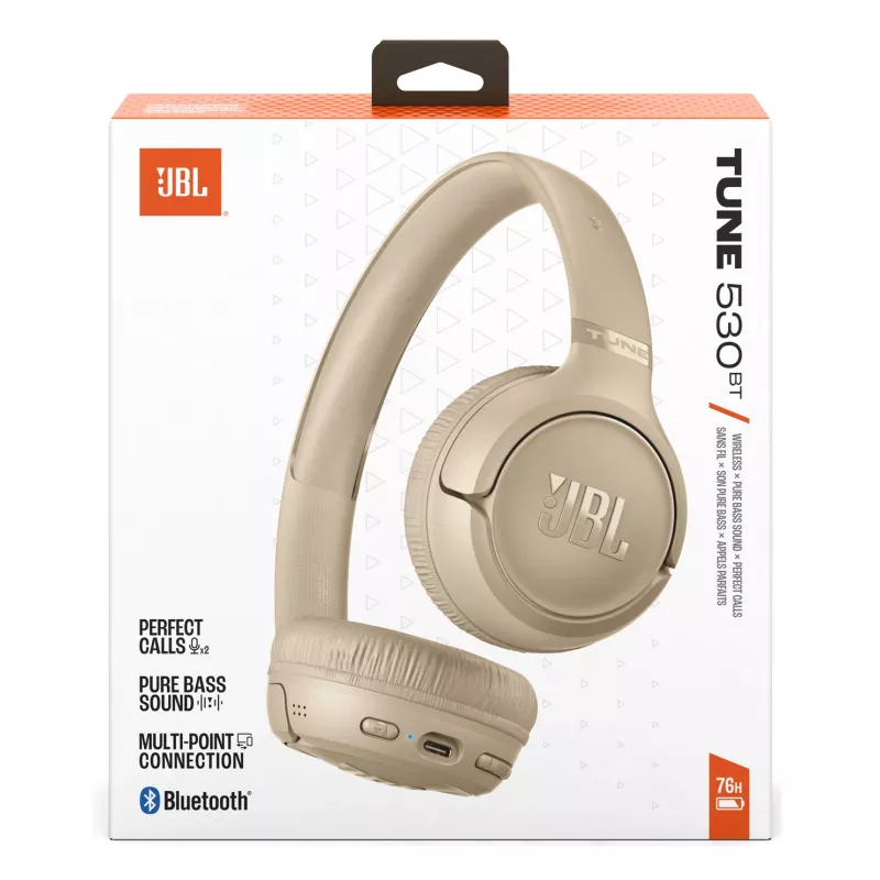 JBL Tune 530BT headset bezdrôtový cez hlavu hovory/hudba USB Type-C Bluetooth béžový