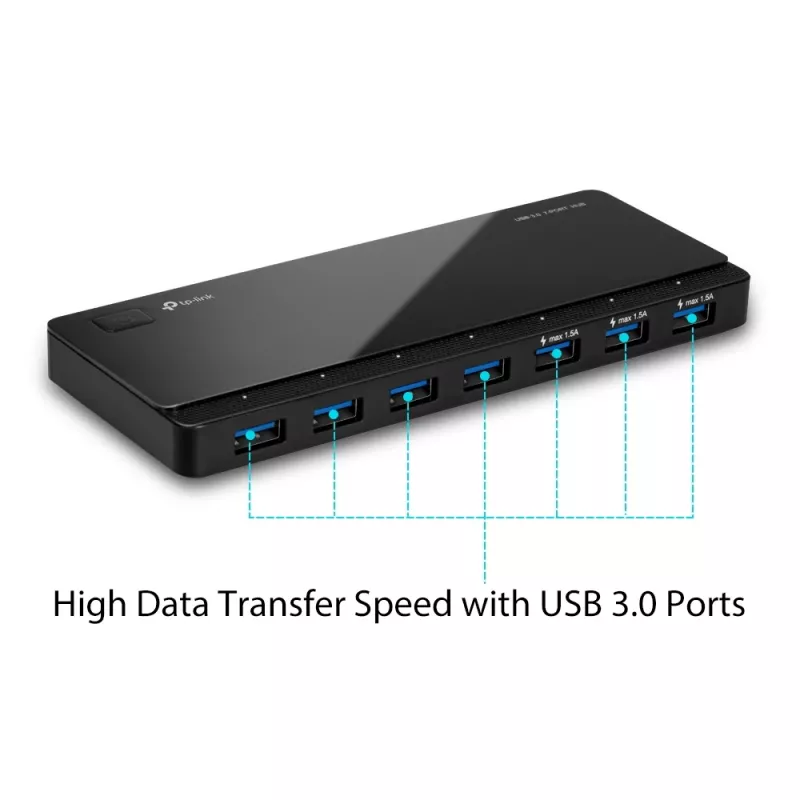 TP-Link UH700 rozbočovač USB 3.2 Gen 1 (3.1 Gen 1) Micro-B 5000 Mbit/s čierny