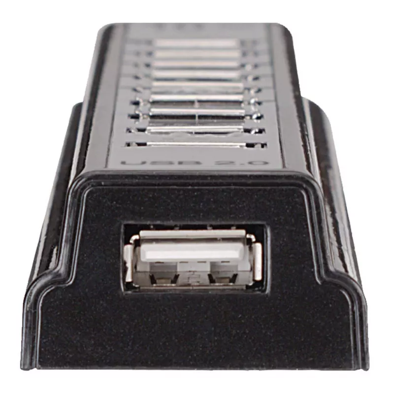 USB hub Manhattan USB-A 10-portový, 480 Mbit/s, čierny