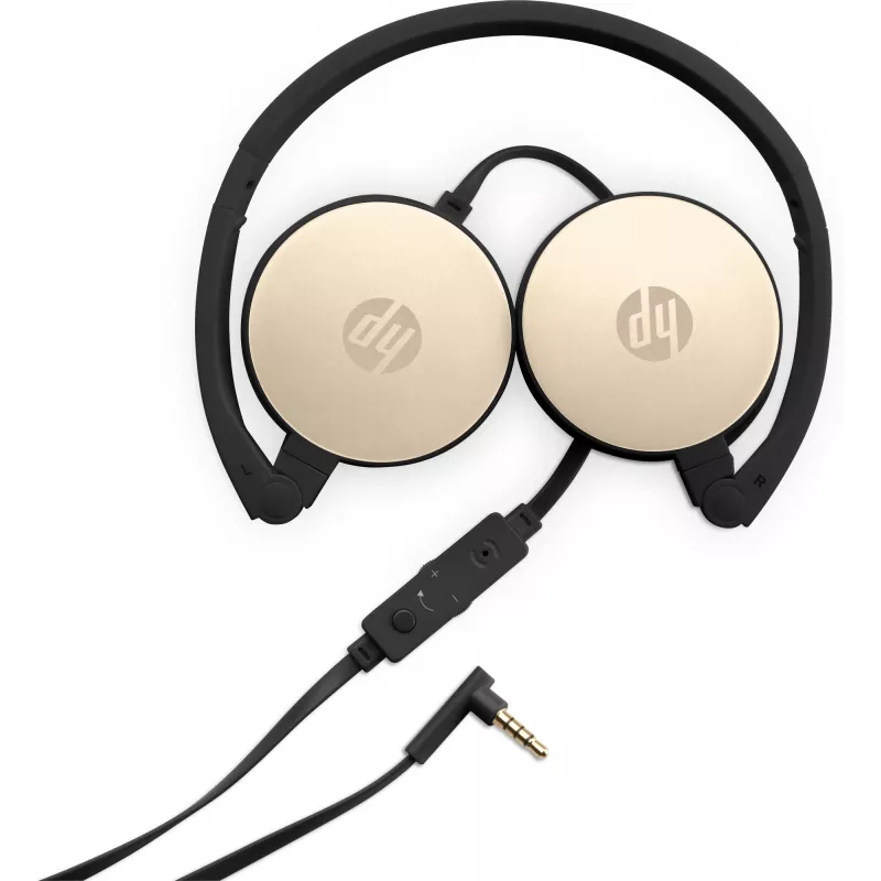 HP Stereo Headset H2800 (čierna so seidengold), káblový, hovory/hudba, 125 g, headset, čierna, zlatá