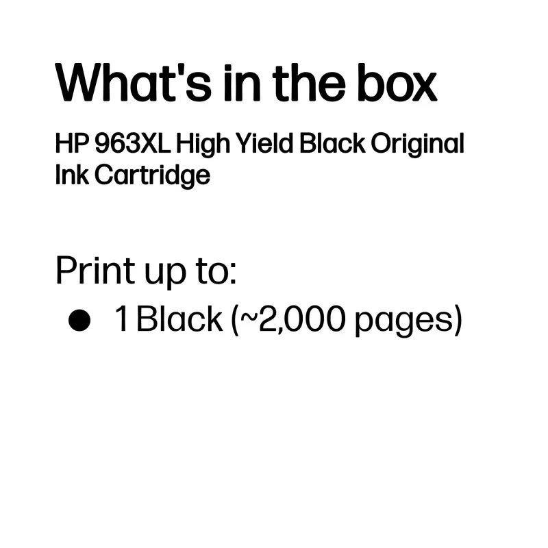 HP 963XL vysokokapacitná čierna originálna atramentová kazeta, čierna, 1 ks, 2000 strán
