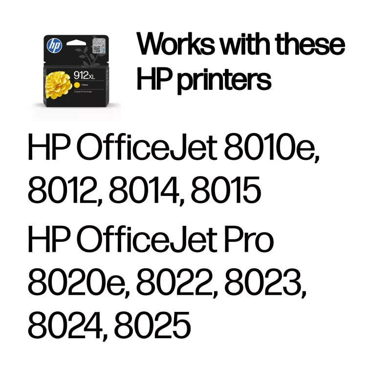 HP 912XL vysokokapacitná žltá originálna atramentová kazeta, žltá, 1 ks, 700 strán
