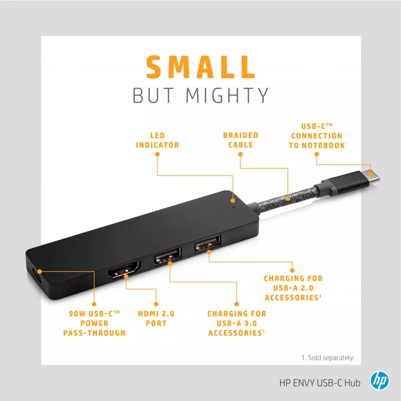 HP ENVY USB-C hub USB 3.2 Gen 1 (3.1 Gen 1) Type-C