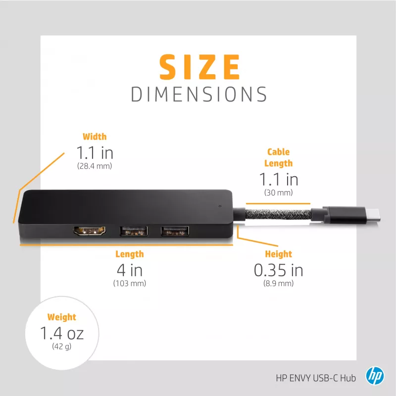HP ENVY USB-C hub USB 3.2 Gen 1 (3.1 Gen 1) Type-C