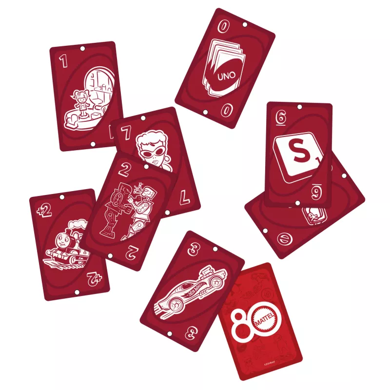 UNO Mattel 80th Ruby Red kartová hra pre deti a rodinné večery