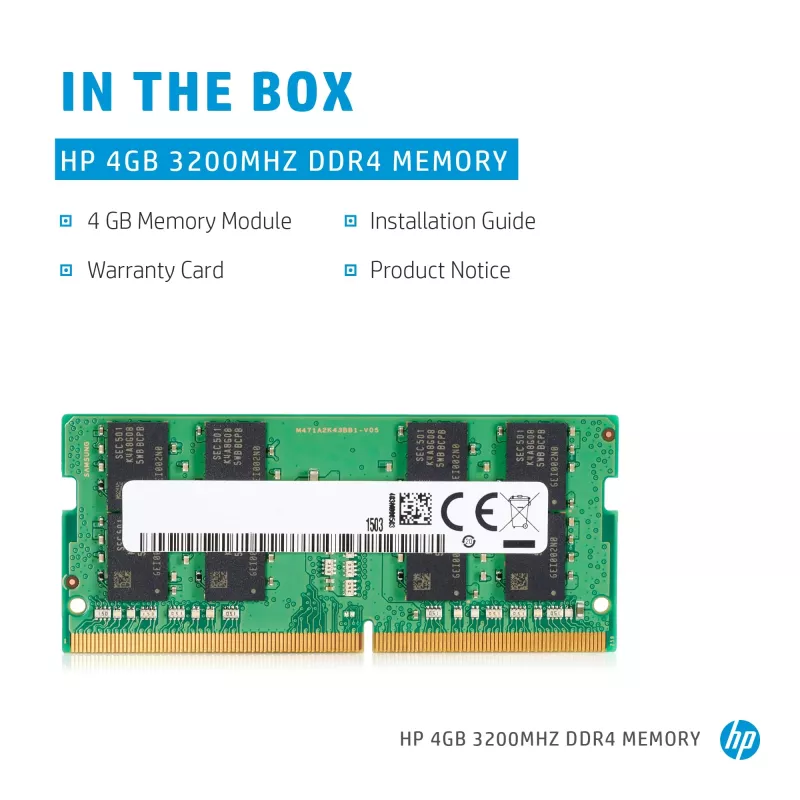 HP 286H5AA pamäťový modul 4 GB 1 x 4 GB DDR4 260-Pin SO-DIMM