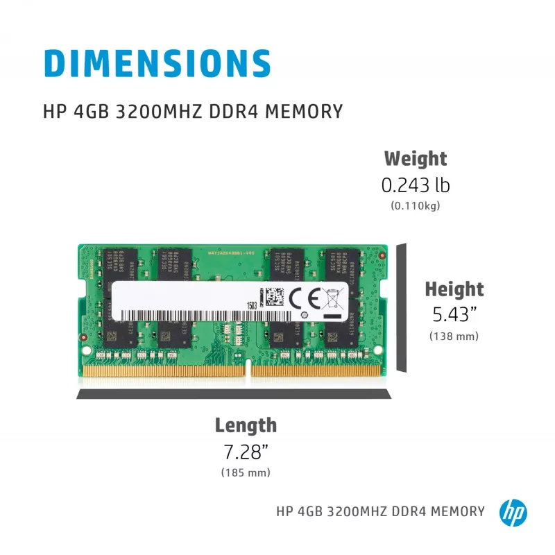 HP 286H5AA pamäťový modul 4 GB 1 x 4 GB DDR4 260-Pin SO-DIMM