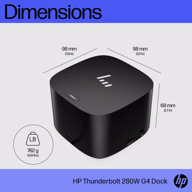 HP Thunderbolt Dock 280W G4 káblová dokovacia stanica Thunderbolt 4 čierna