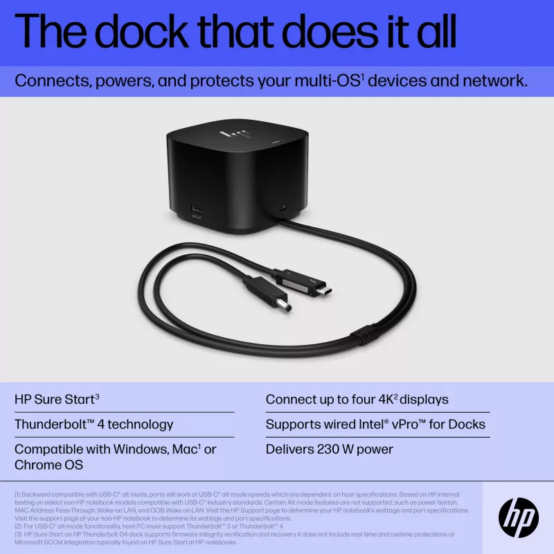 HP Thunderbolt Dock 280W G4 káblová dokovacia stanica Thunderbolt 4 čierna