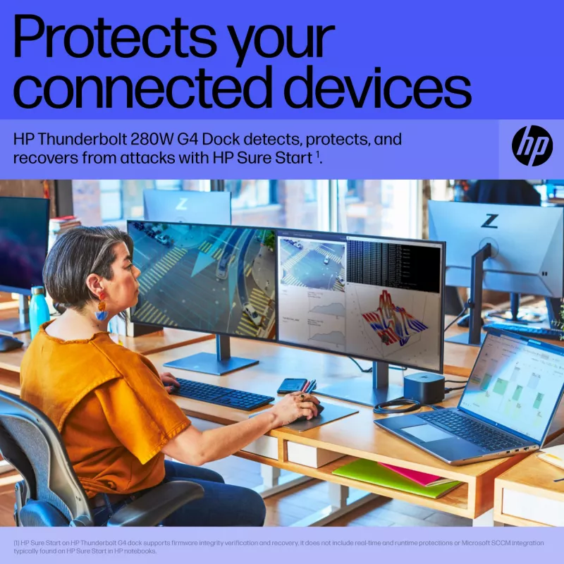 HP Thunderbolt Dock 280W G4 káblová dokovacia stanica Thunderbolt 4 čierna