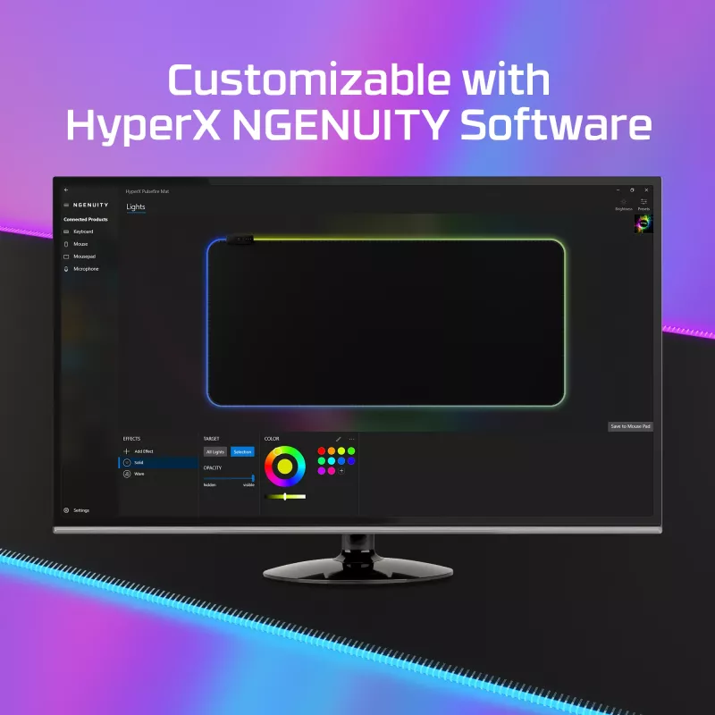 HyperX Pulsefire Mat – RGB podložka pod hernú myš – textil (XL)