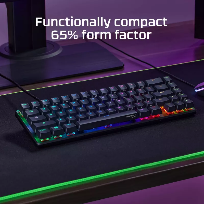 HyperX Alloy Origins 65 – mechanická herná klávesnica – HX Aqua (US rozloženie)