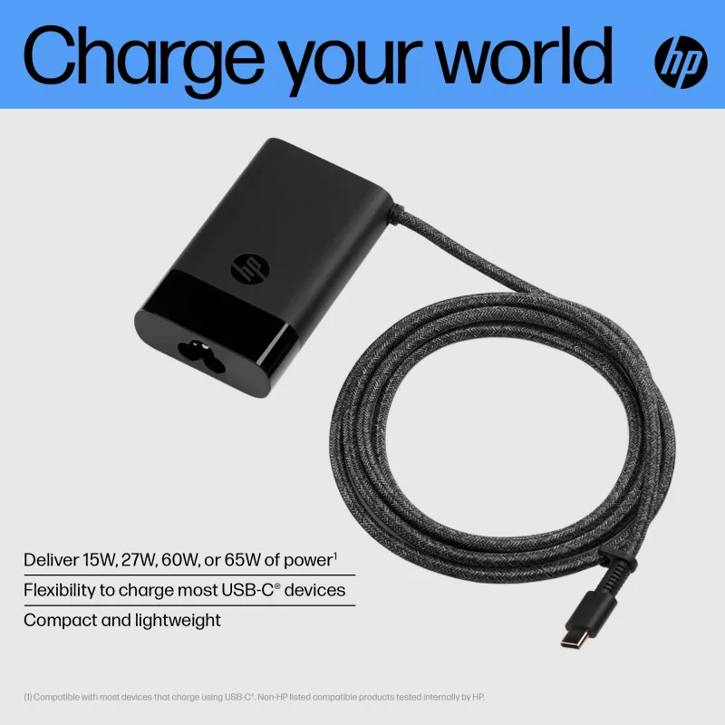 HP USB-C 65W nabíjačka na notebook, notebook, vnútorná, 90 V, 65 W, 5 – 20 V, 1,6 A