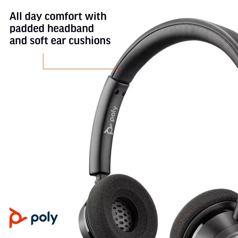 HP Poly Poly Blackwire 3320 USB-A headset, káblový, kancelária/call centrum, 130 g, headset, čierna