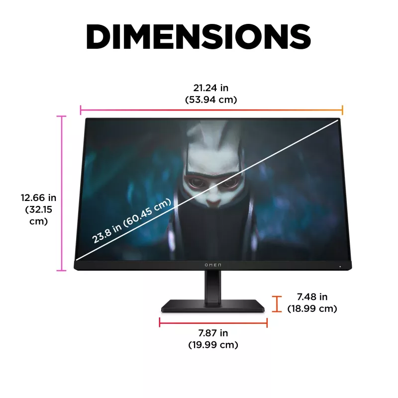 OMEN by HP 60,5 cm (23,8 inch) FHD 165 Hz herný monitor – OMEN 24
