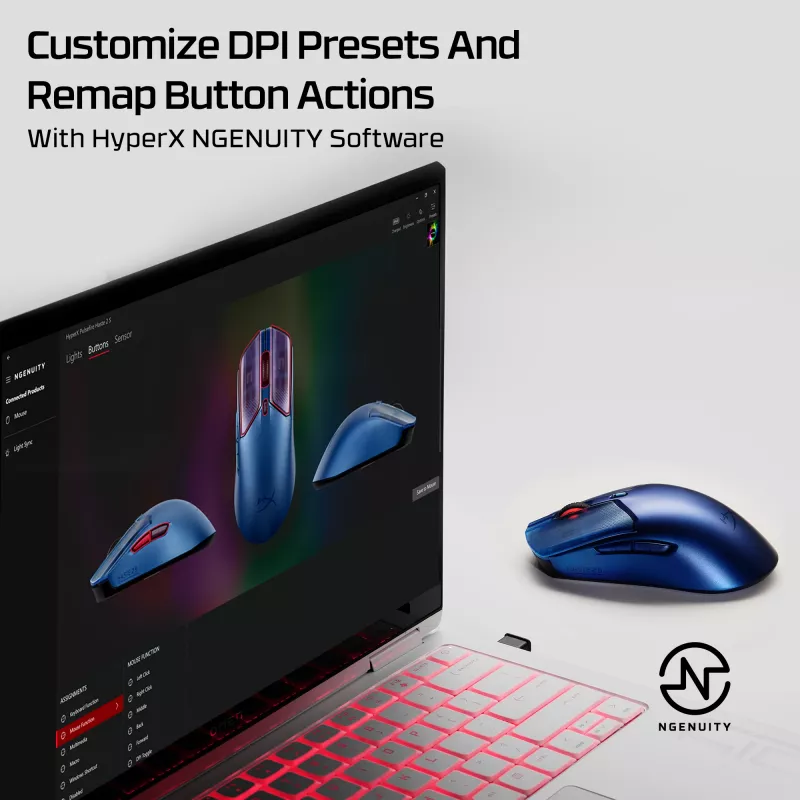 Bezdrôtová herná myš HP HyperX Pulsefire Haste 2 S Navy 64 g Li-Ion